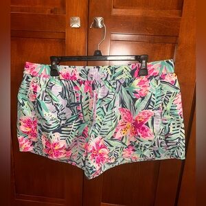 Lilly Pulitzer Run Around Shorts Multicolor Slathouse Soiree Pocket in XL
